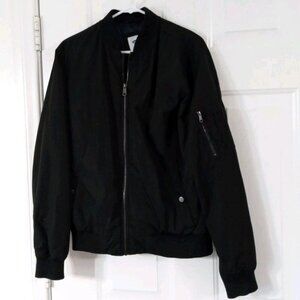 Old Navy Bomber Jacket Full Zip Men's Size Medium Black EUC